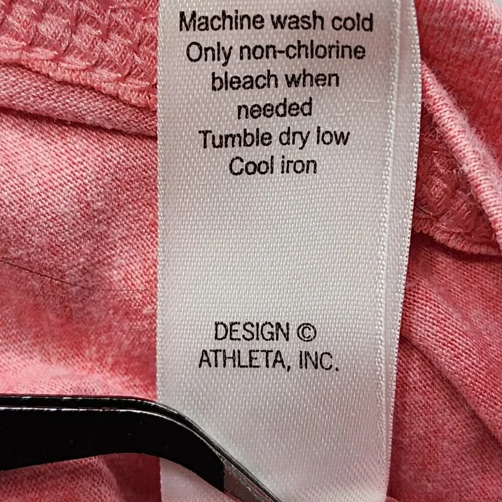 Athleta Dress Womens S Pink Burnout Vyasa Sleeveless Double Layer Tie Waist Airy